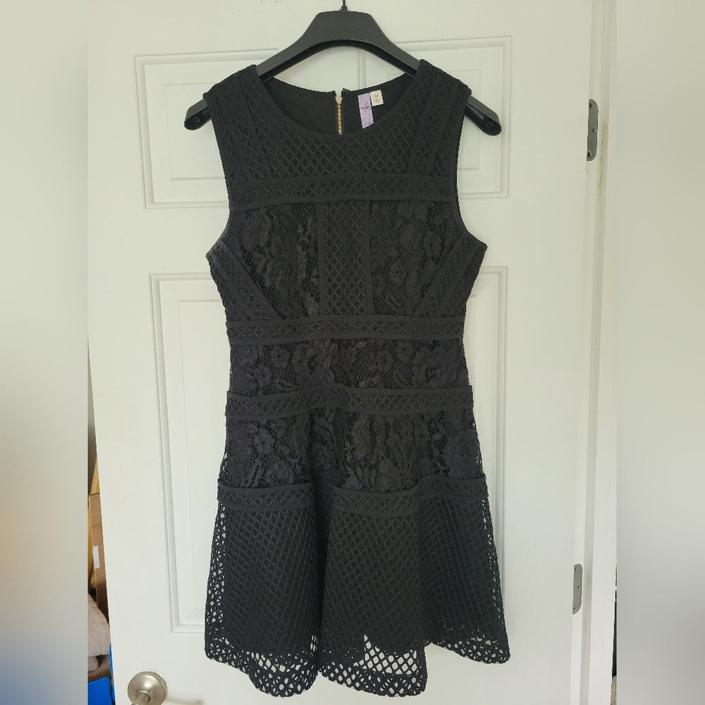 Alya Black Textured Dress